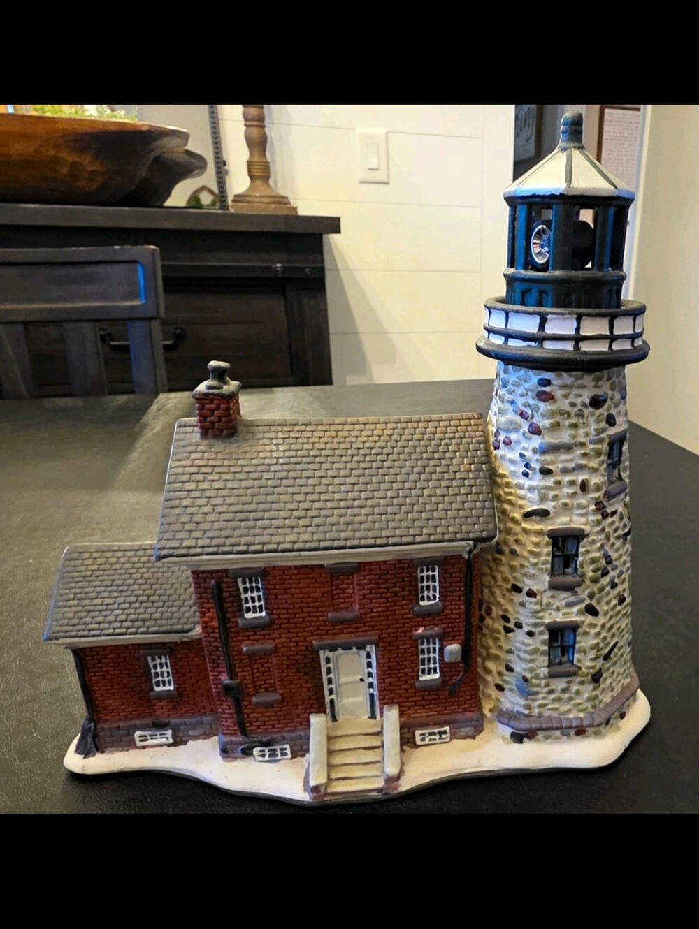 Charlotte-Genesee Lighthouse 2007 Blue Waters Rotating Lighted Ceramic Official